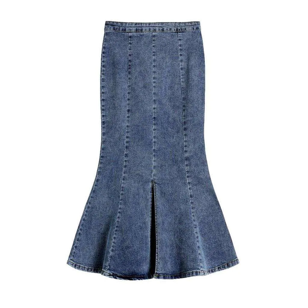 Back zipper mermaid jeans skirt