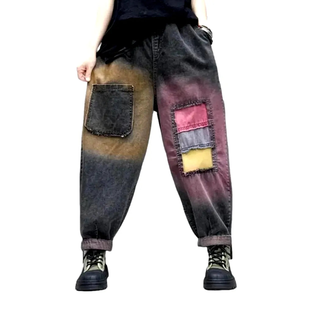 Baggy denim pants
 for ladies