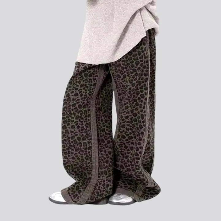 Baggy Fit Leopard Print Women's Denim Pants | Jeans4you.shop