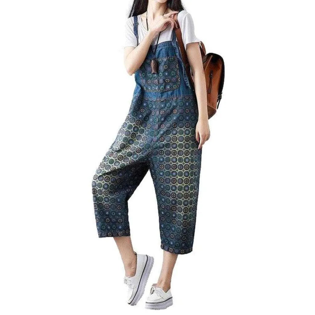 Baggy Jeans Overall for Ladies - Dark Blue