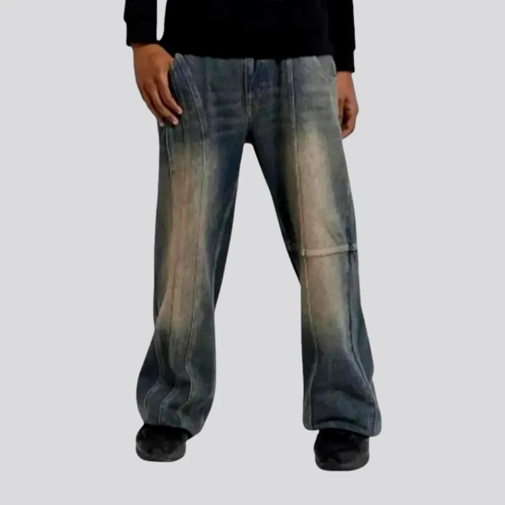 Baggy Leg Fashion Stonewashed Jeans for Men | Jeans4you.shop