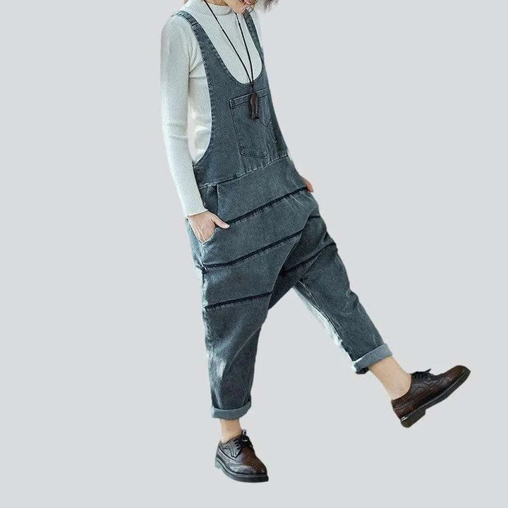 Baggy stonewashed women's jeans jumpsuit | Jeans4you.shop