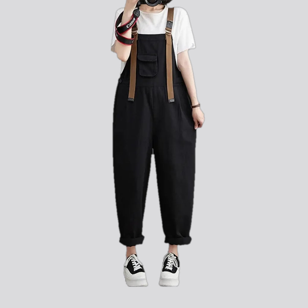 Baggy Style Monochrome Women's Denim Overall | Jeans4you.shop