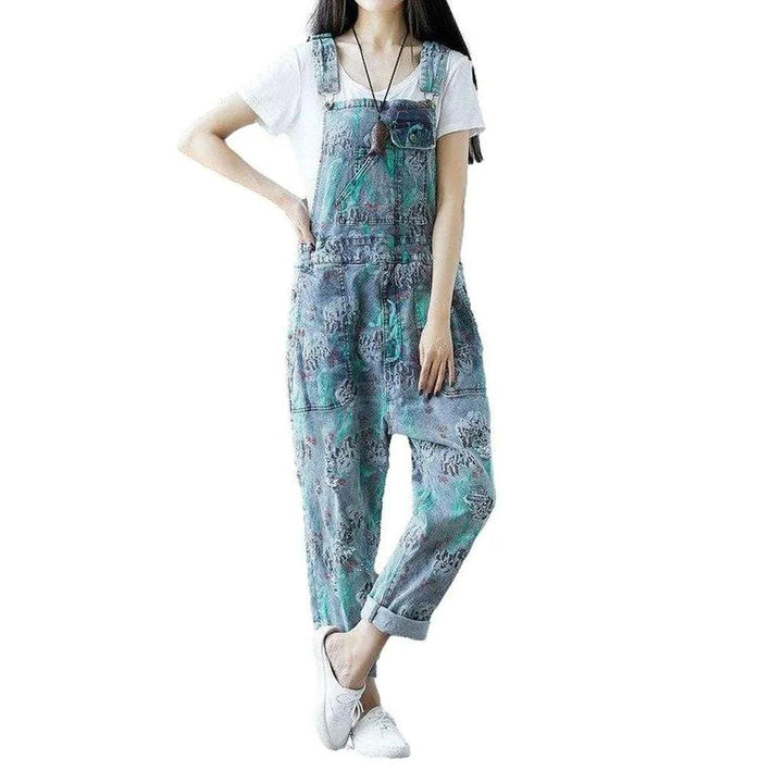 Baggy Women's Denim Dungaree - Light Blue