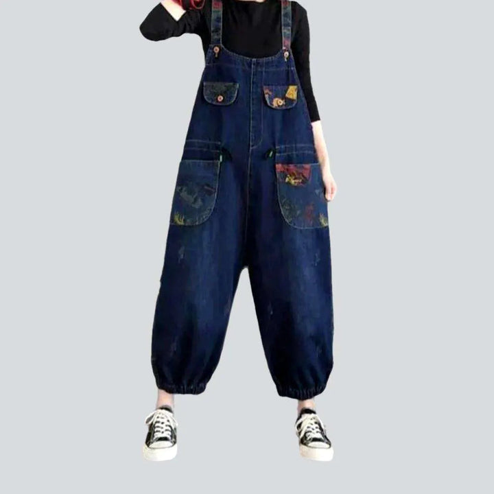 Baggy y2k denim overall for ladies | Jeans4you.shop