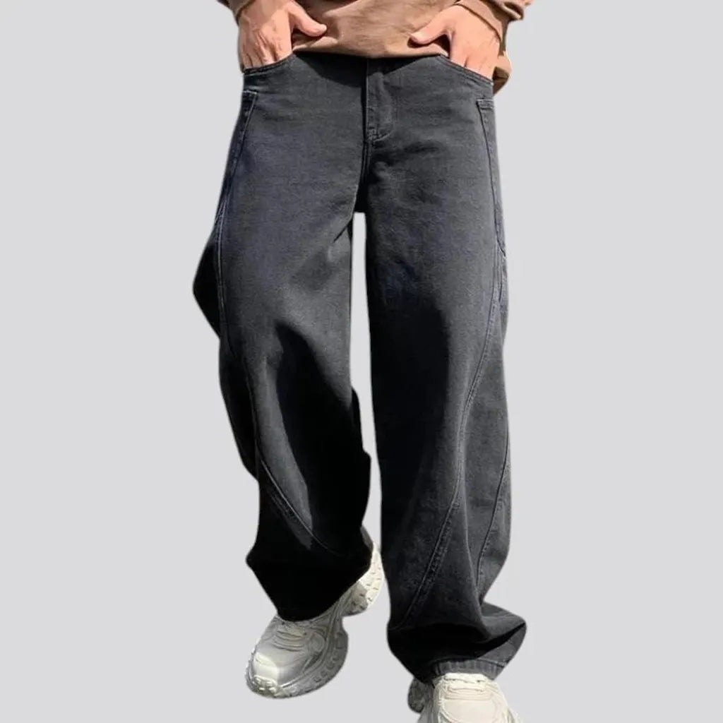 Comfortable baggy fit boho men's denim pants