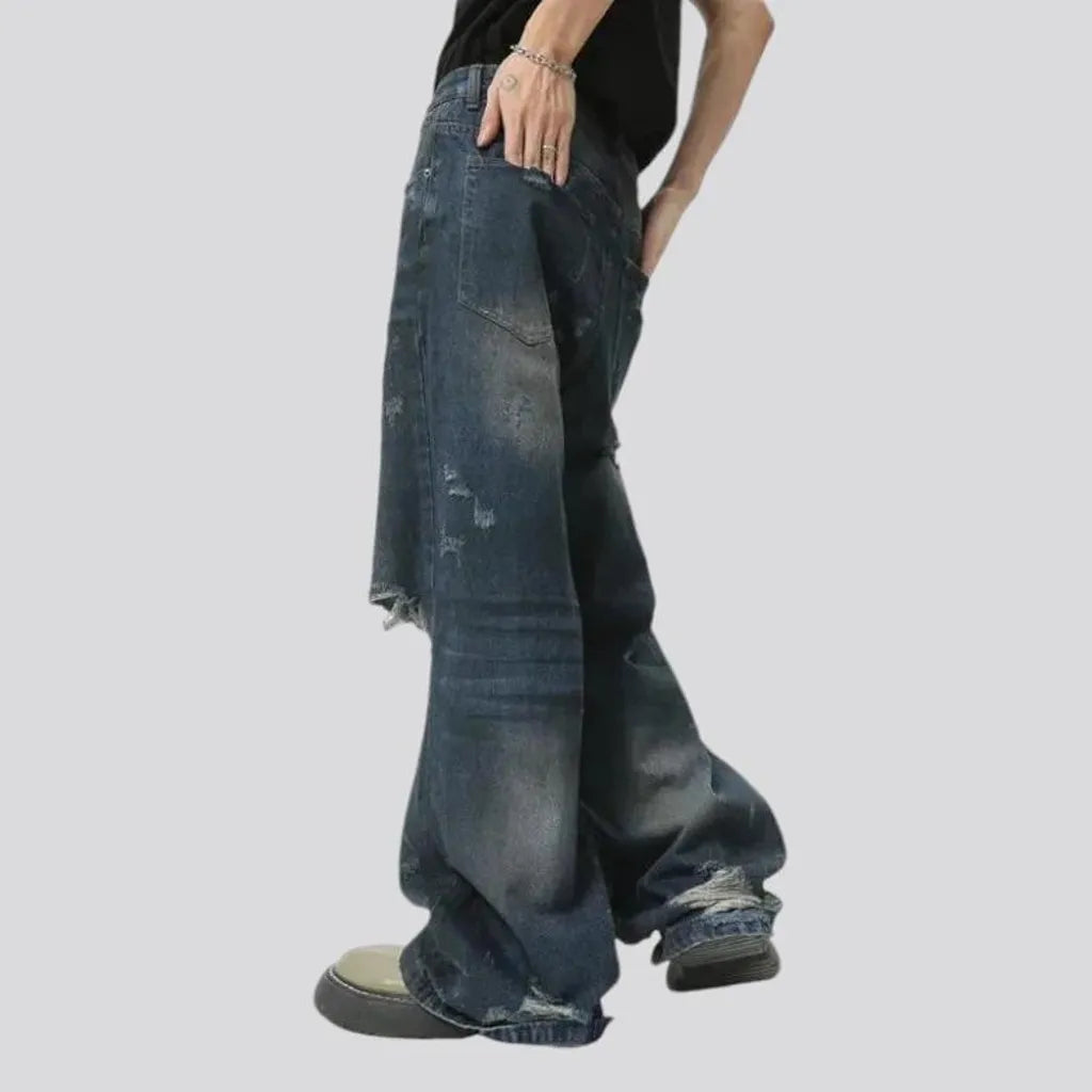 Distressed men's jeans