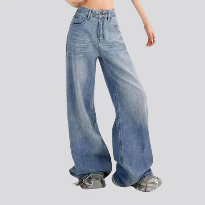 Loose polished jeans
 for ladies