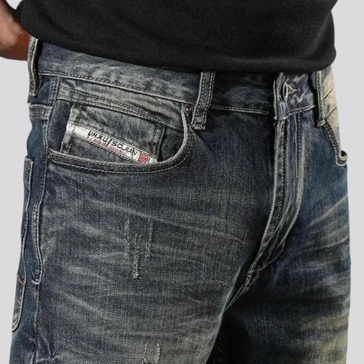 Retro style stretchable jeans for men