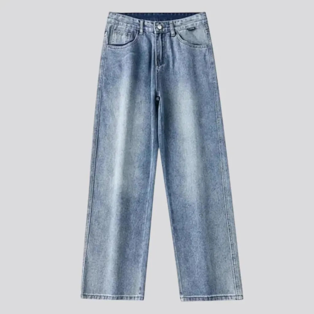 90s style light vintage baggy men's jeans