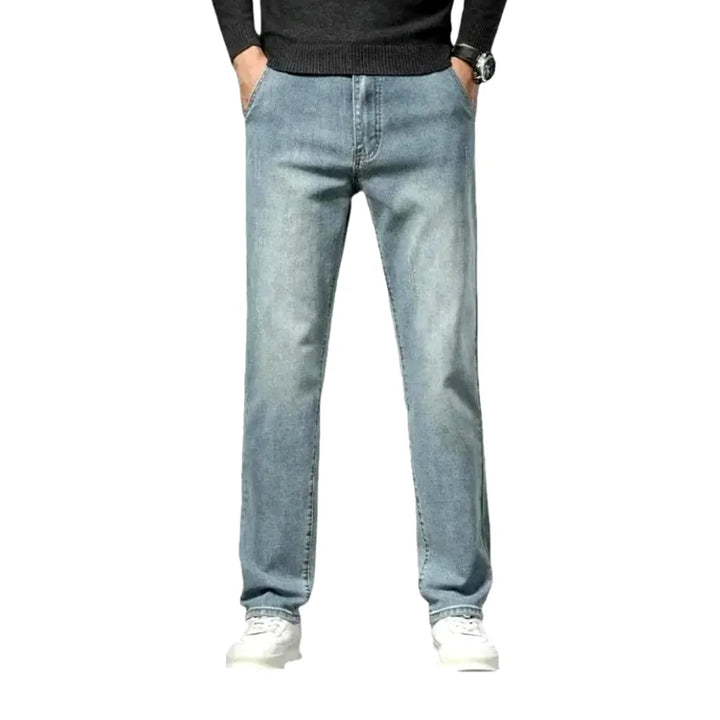 Casual Stretchable Narrow Fit Men's Jeans - Light Blue