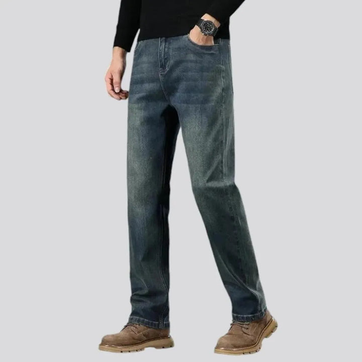 Vintage stonewashed tapered men's jeans