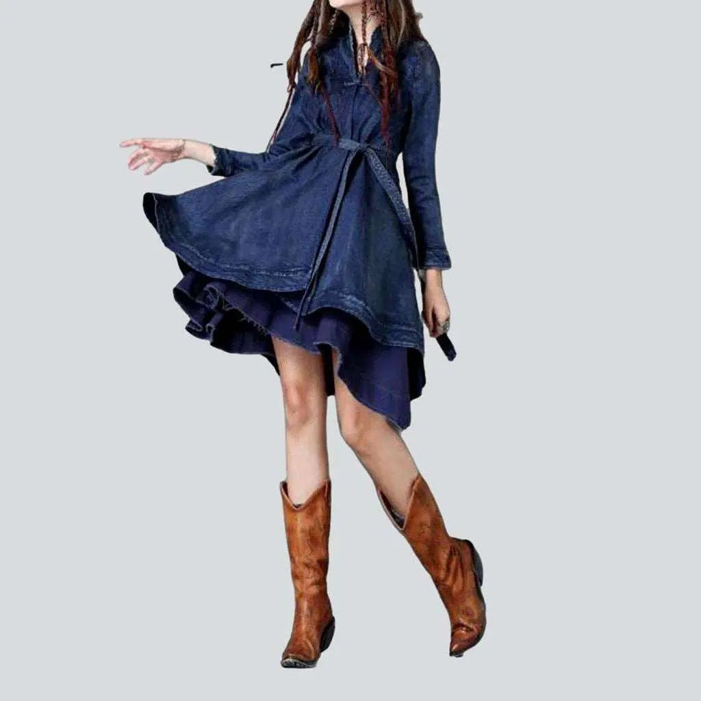 Bell-shaped denim dress | Jeans4you.shop