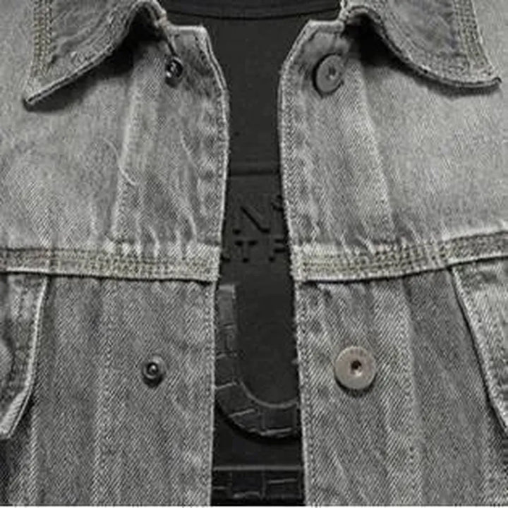 Grey vintage men's denim jacket