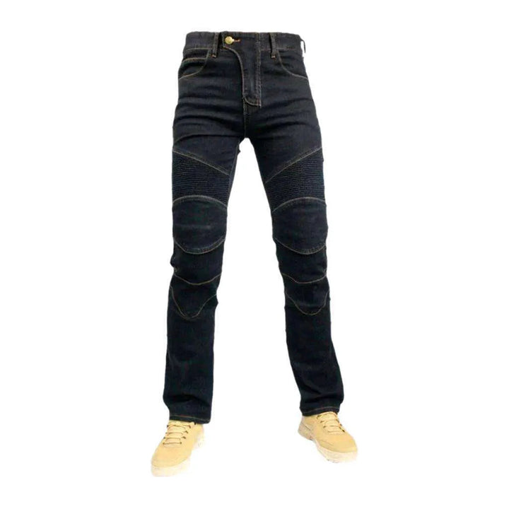 Biker men's mid-waist jeans