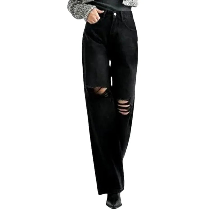 Black women's distressed jeans