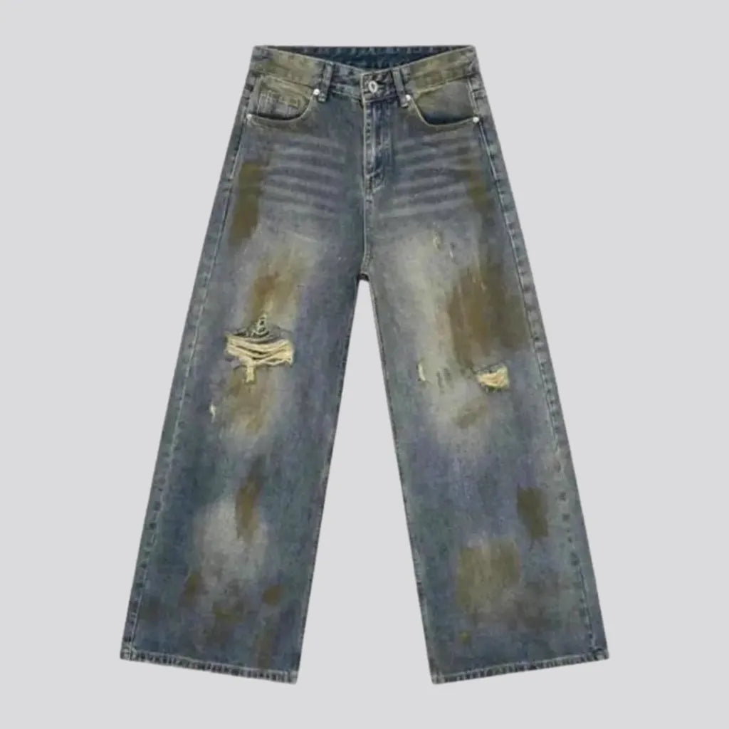 Boho Style Baggy Distressed Jeans for Men | Jeans4you.shop