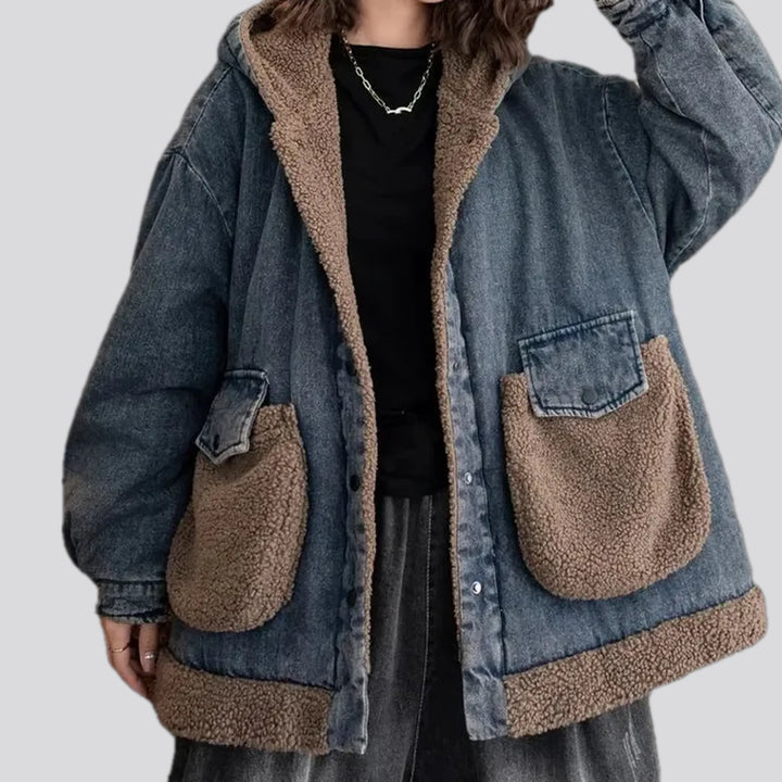 Boho Style Fur Trim Women's Jean Chore Jacket | Jeans4you.shop