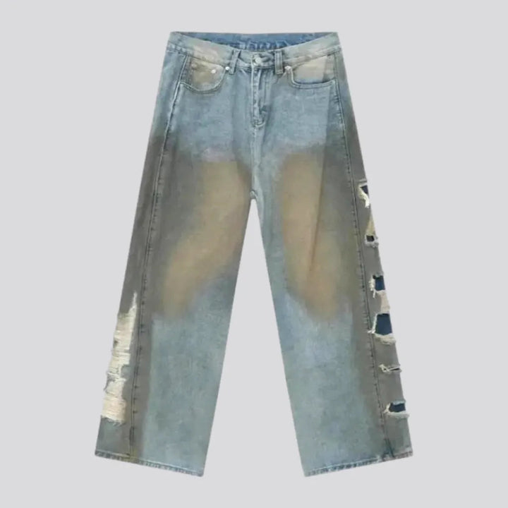 Boho Style Light Wash Jeans for Men | Jeans4you.shop