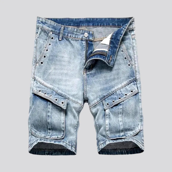 Boho Style Light Wash Men's Denim Shorts | Jeans4you.shop