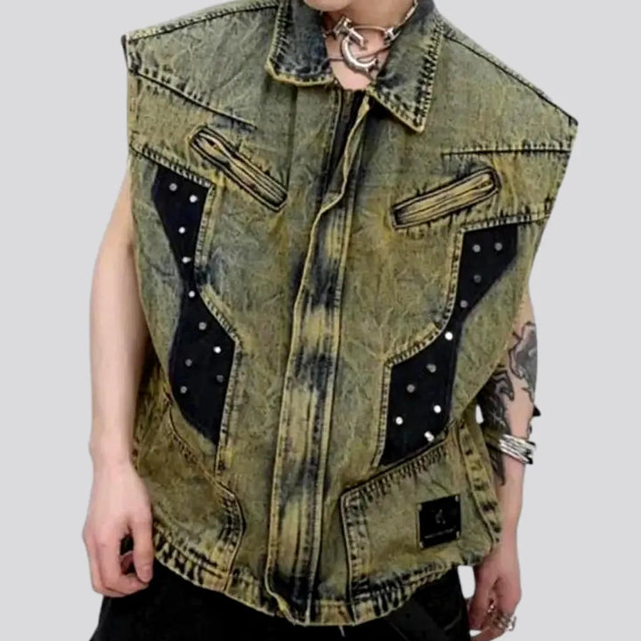 Boho Style Men's Denim Vest | Jeans4you.shop