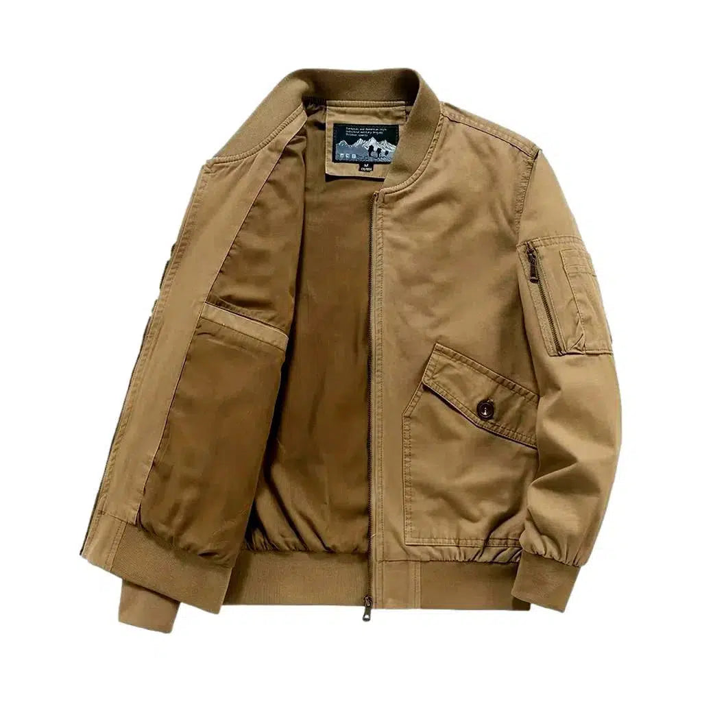 Bomber sand men's jeans jacket