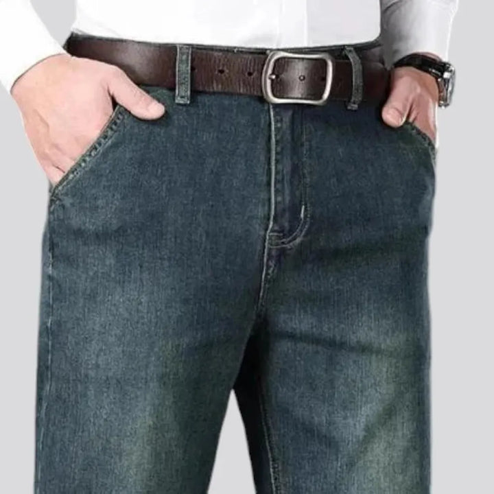 Sanded tapered casual jeans for men