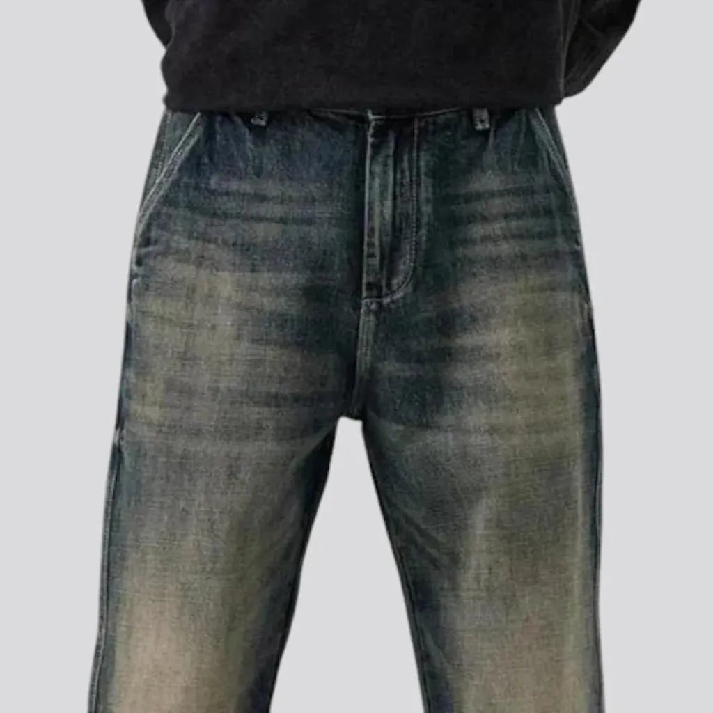 Fashionable baggy fit men's jeans