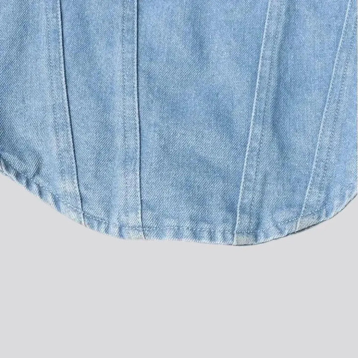 Light pattern denim corset women's jeans blazer