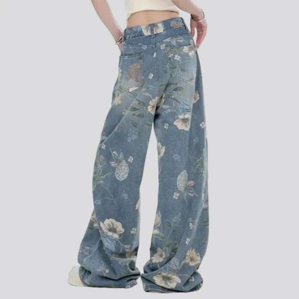 Floor-length y2k jeans
 for ladies