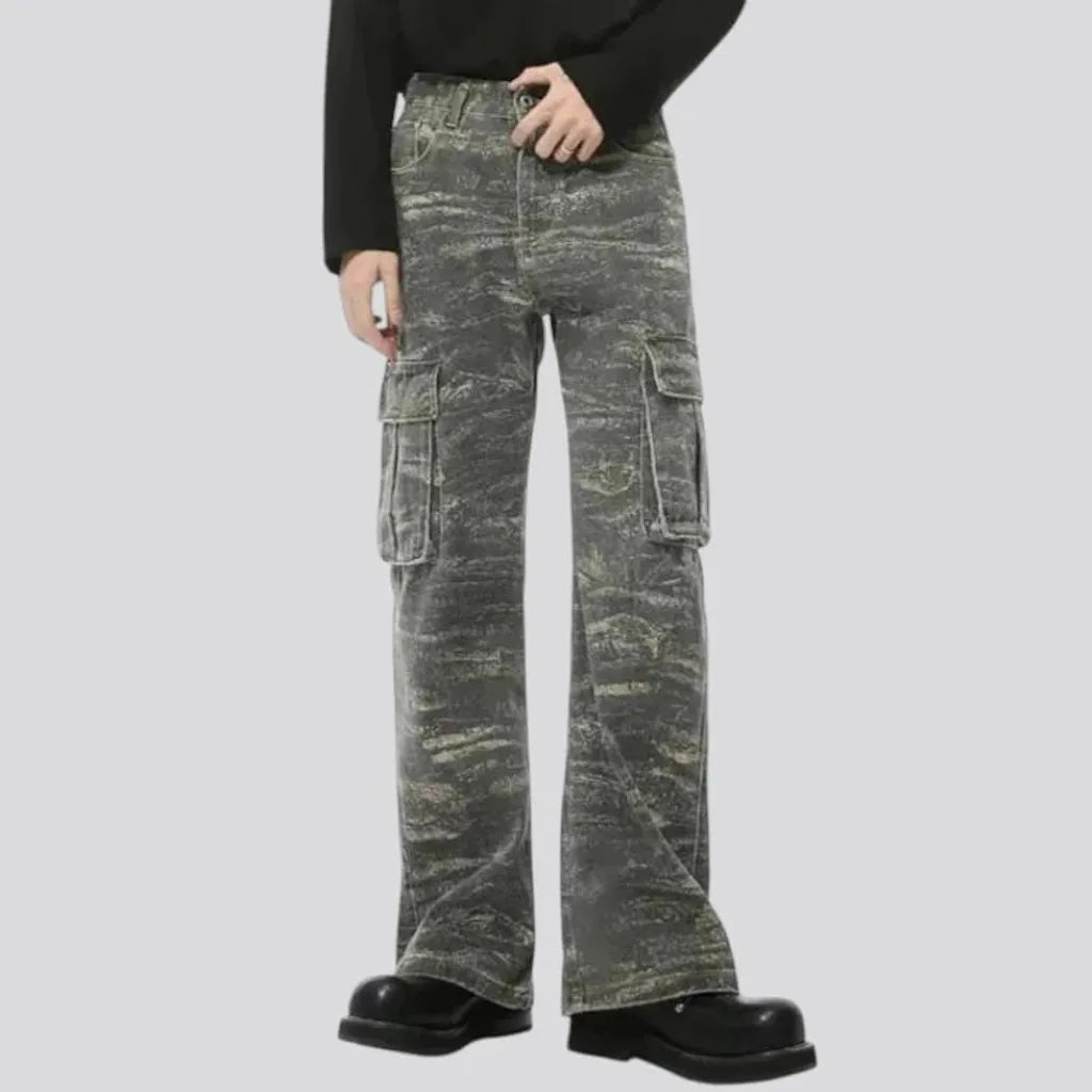 Mid rise stylish denim pants for men