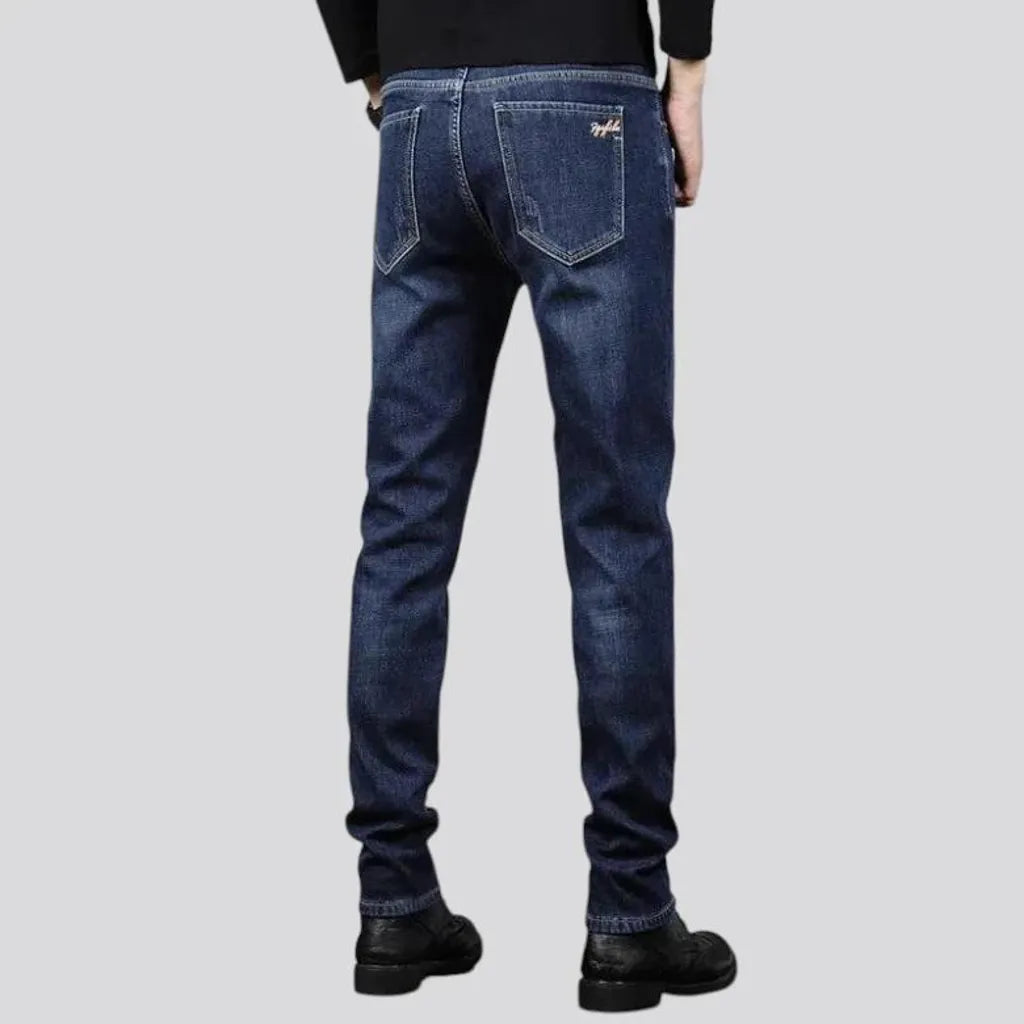 Dark faded casual style men's jeans