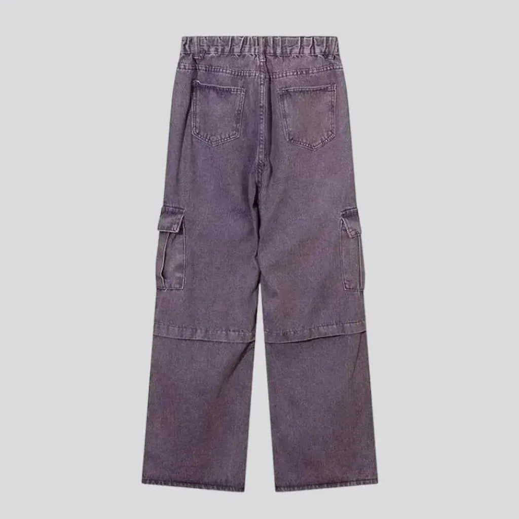 High-waist women's violet jeans