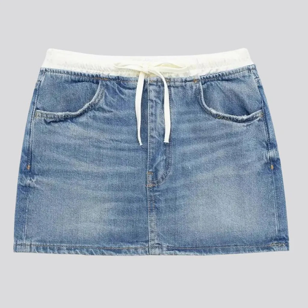 Whiskered light-wash women's denim skirt | Jeans4you.shop