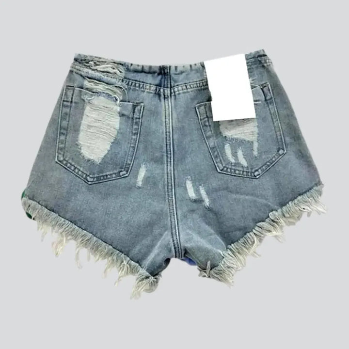 Straight jean shorts
 for women
