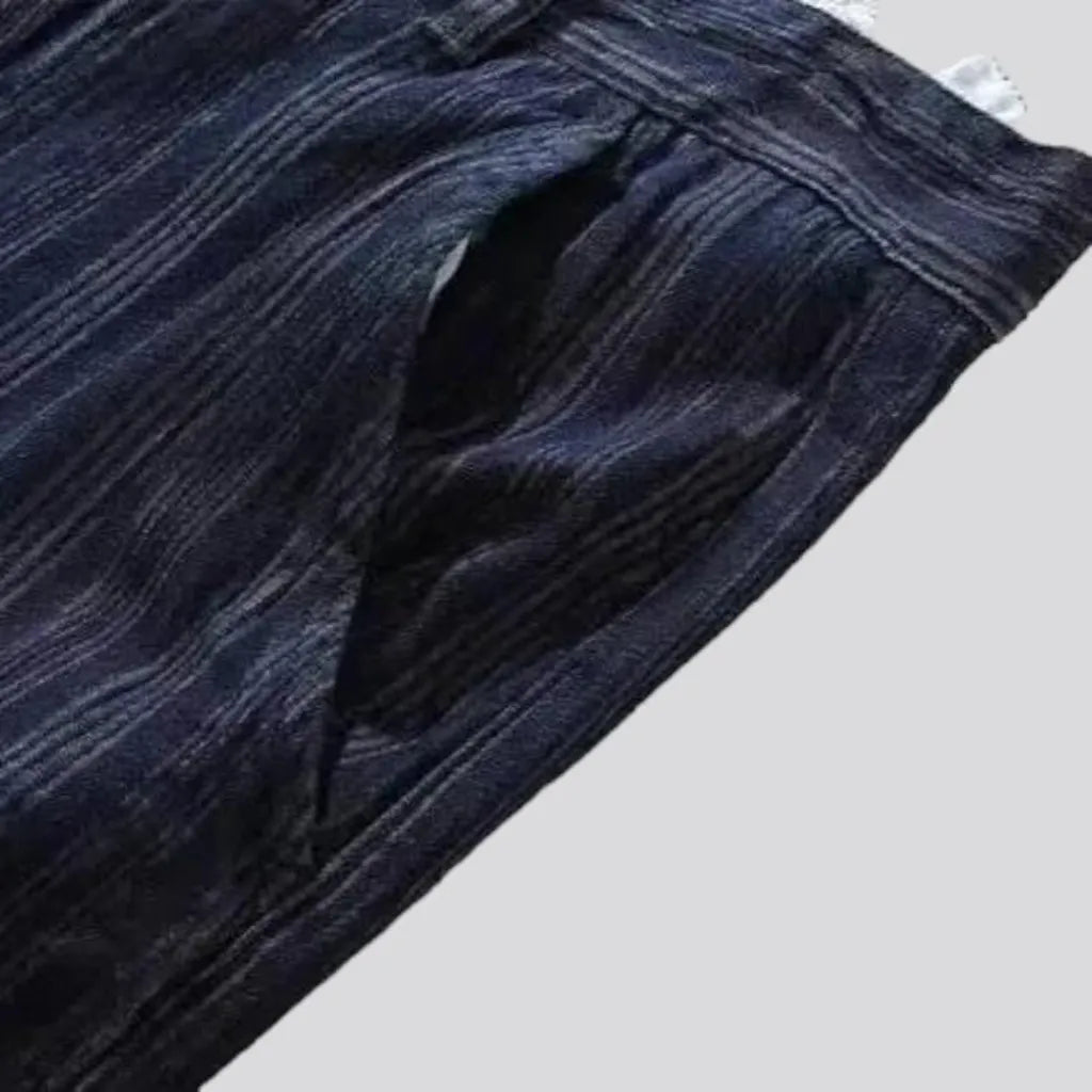 Street dark-blue men's jeans pants