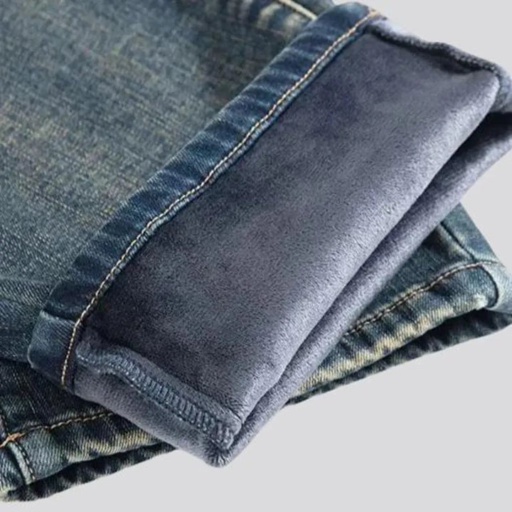 Vintage tapered-fit casual men's jeans