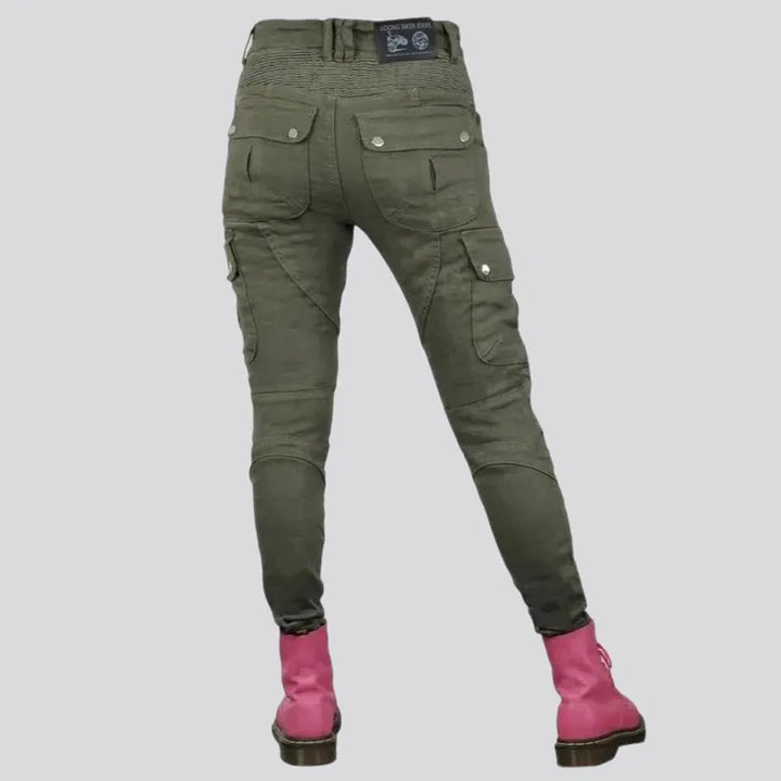 Slender fit biker women's kevlar jeans