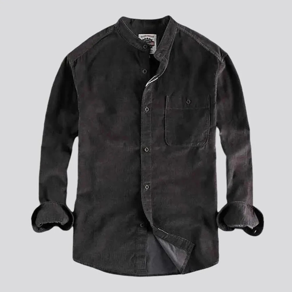 Boho style casual men's corduroy shirt