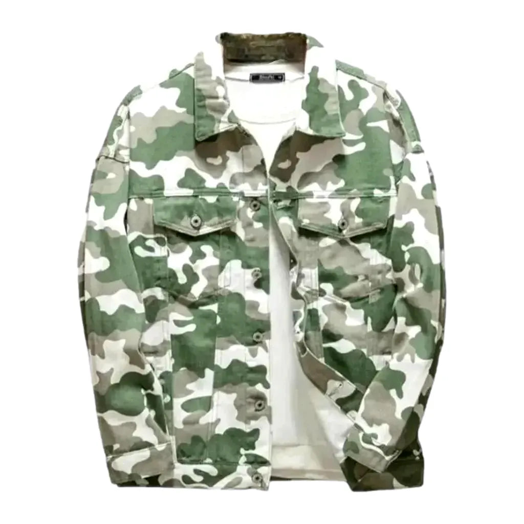Camouflage men's jean jacket