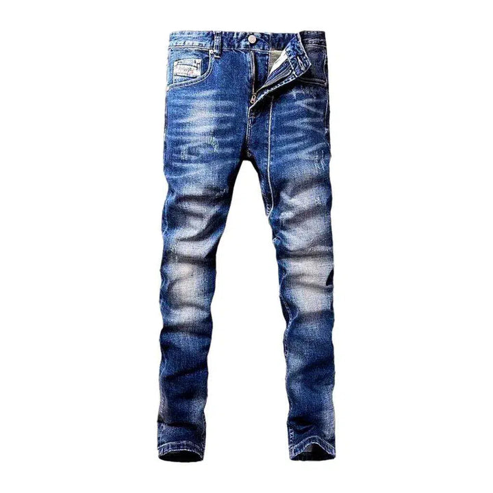 Casual medium wash jeans
 for men