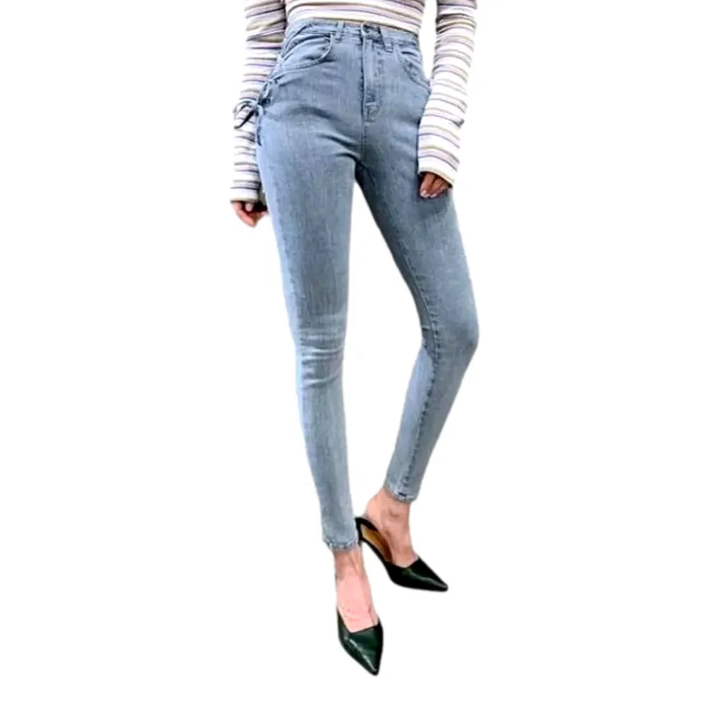 Casual women's embroidered jeans
