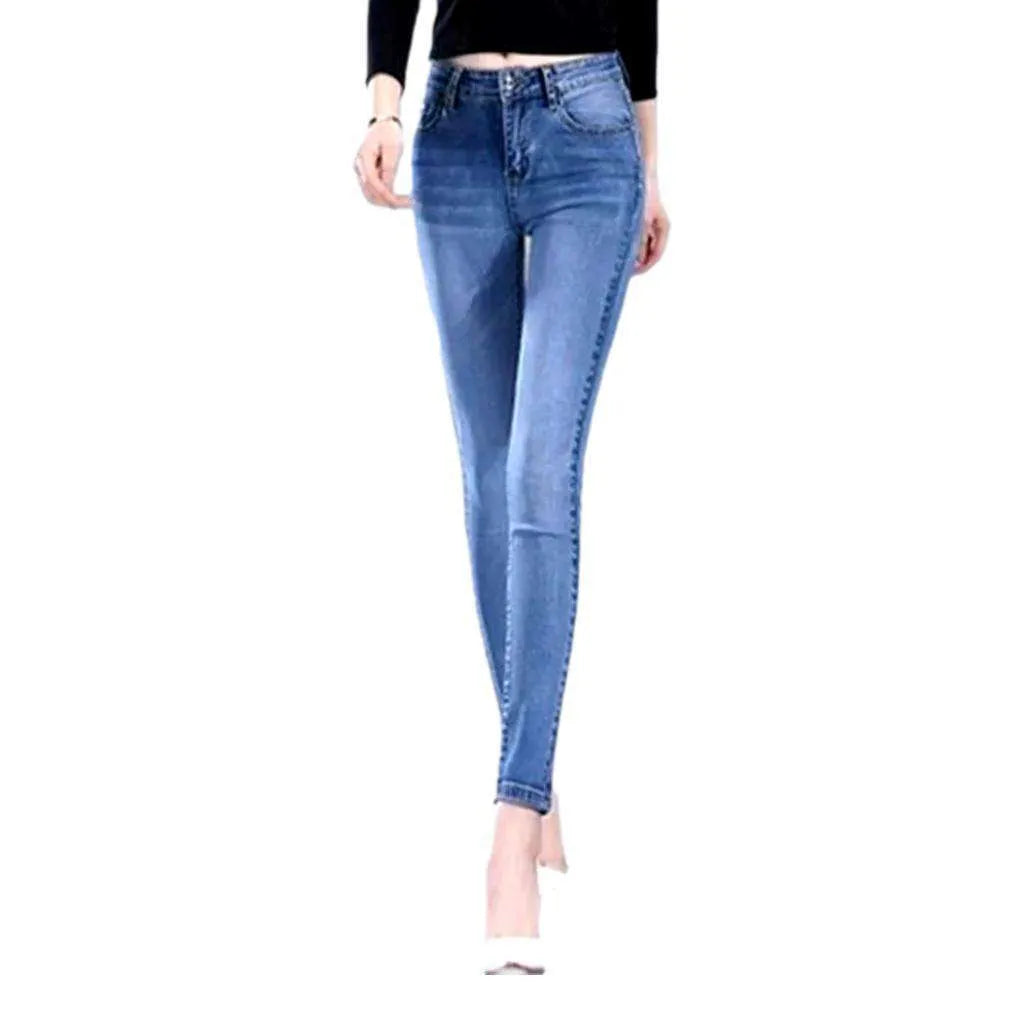 Casual women's sanded jeans