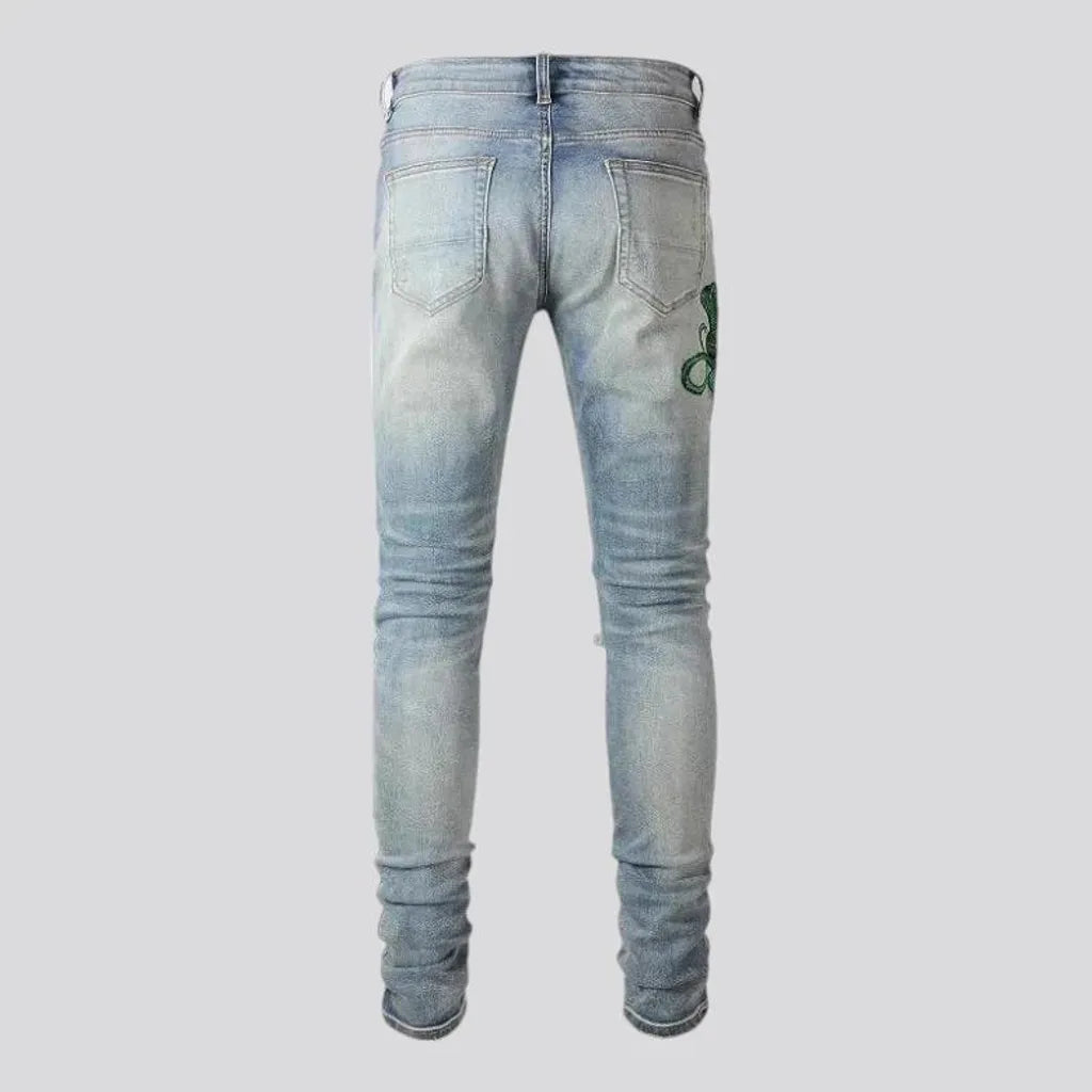 Fashionable ripped men's jeans