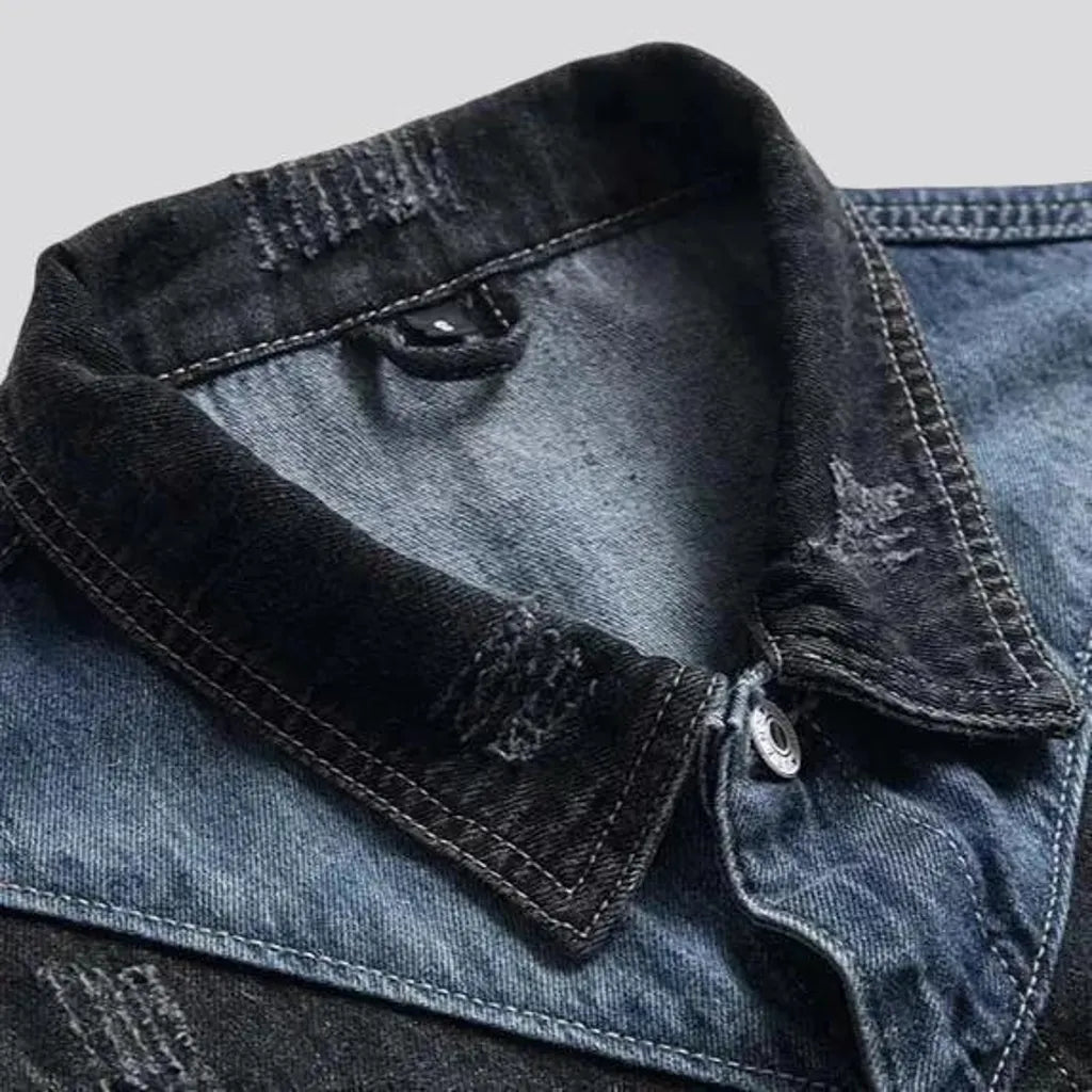 Slim fit fashion jean jacket for men