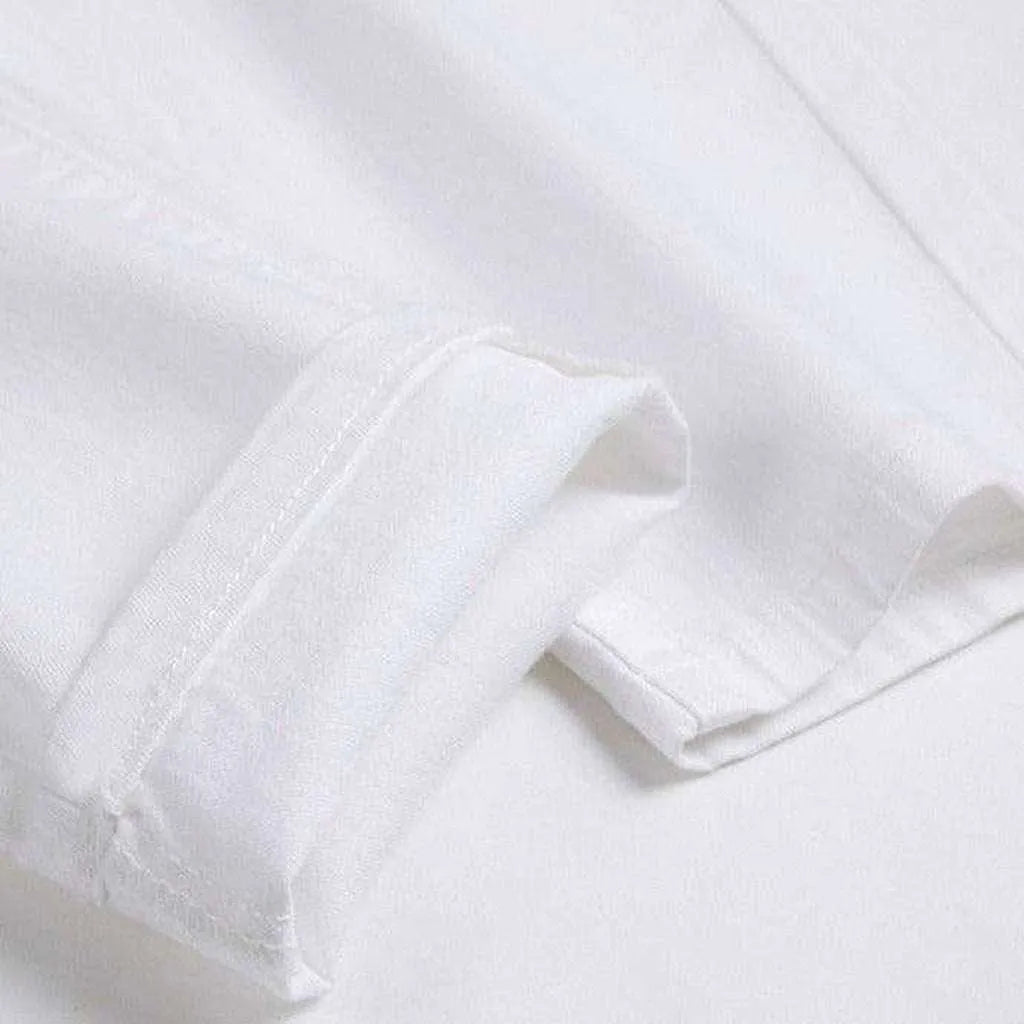 White stretch jeans for men