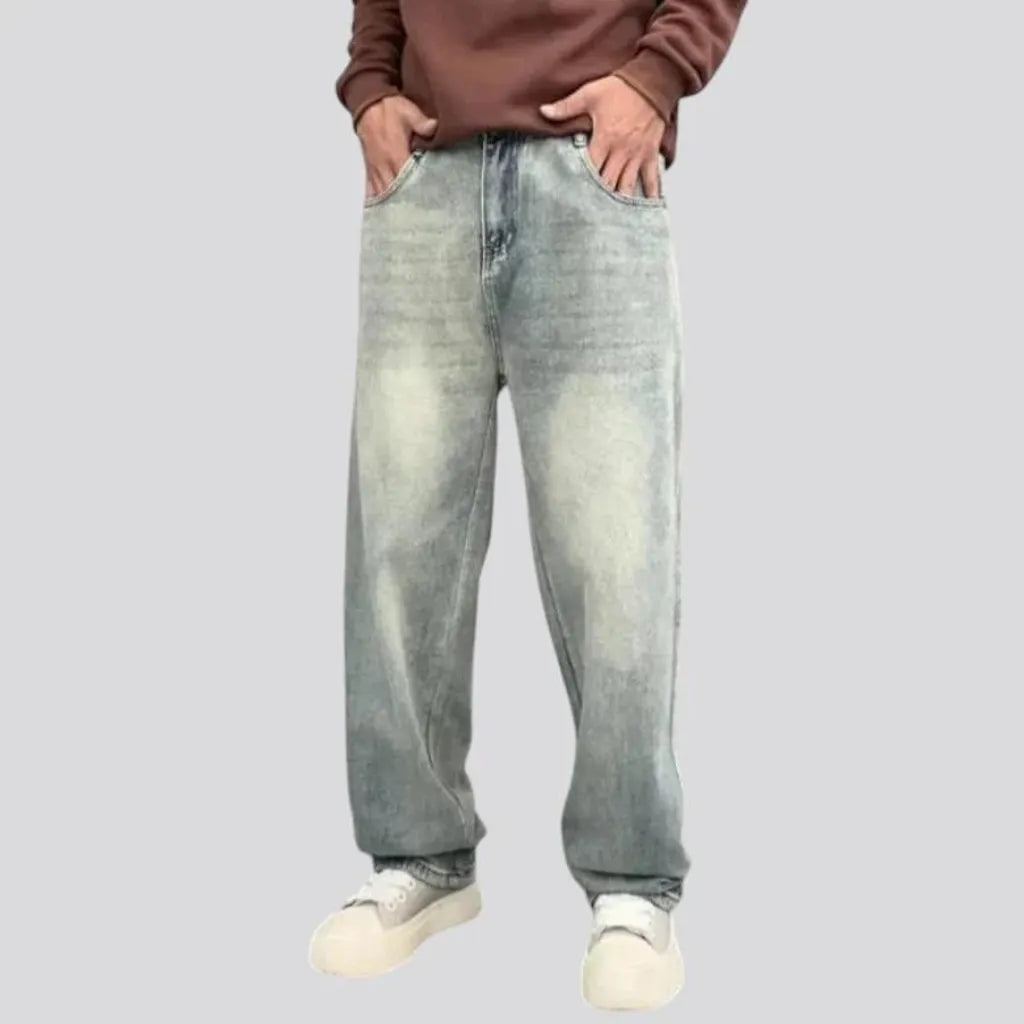 Retro mid rise baggy men's jeans