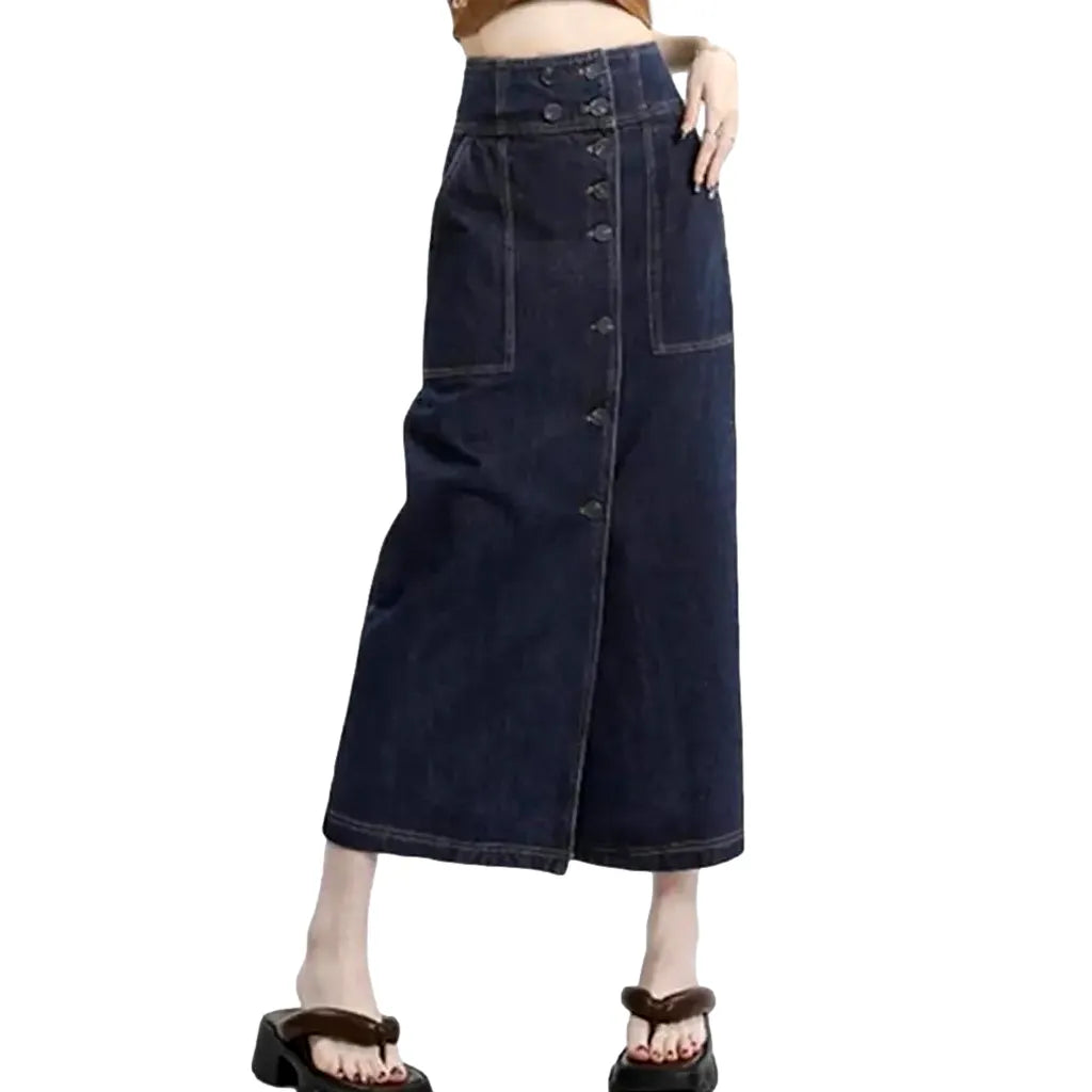 Classic long women's jean skirt