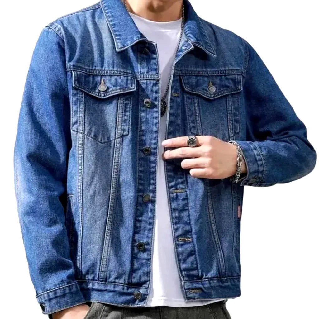 Classic sanded men's jean jacket