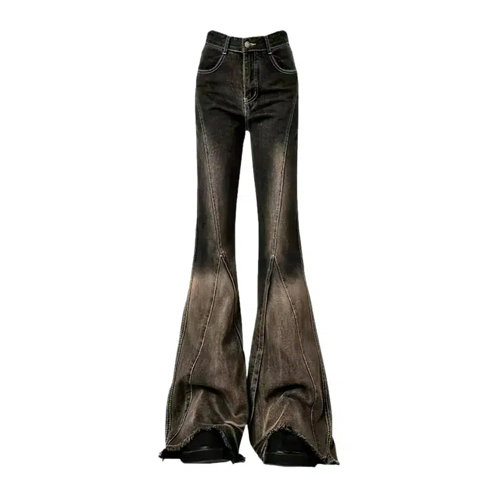 Contrast fashion jeans
 for women